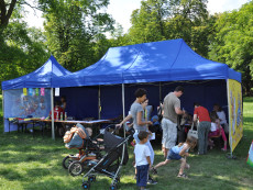 nůžkový stan levně pronájem